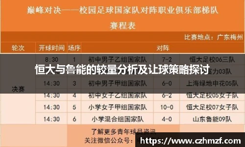 恒大与鲁能的较量分析及让球策略探讨
